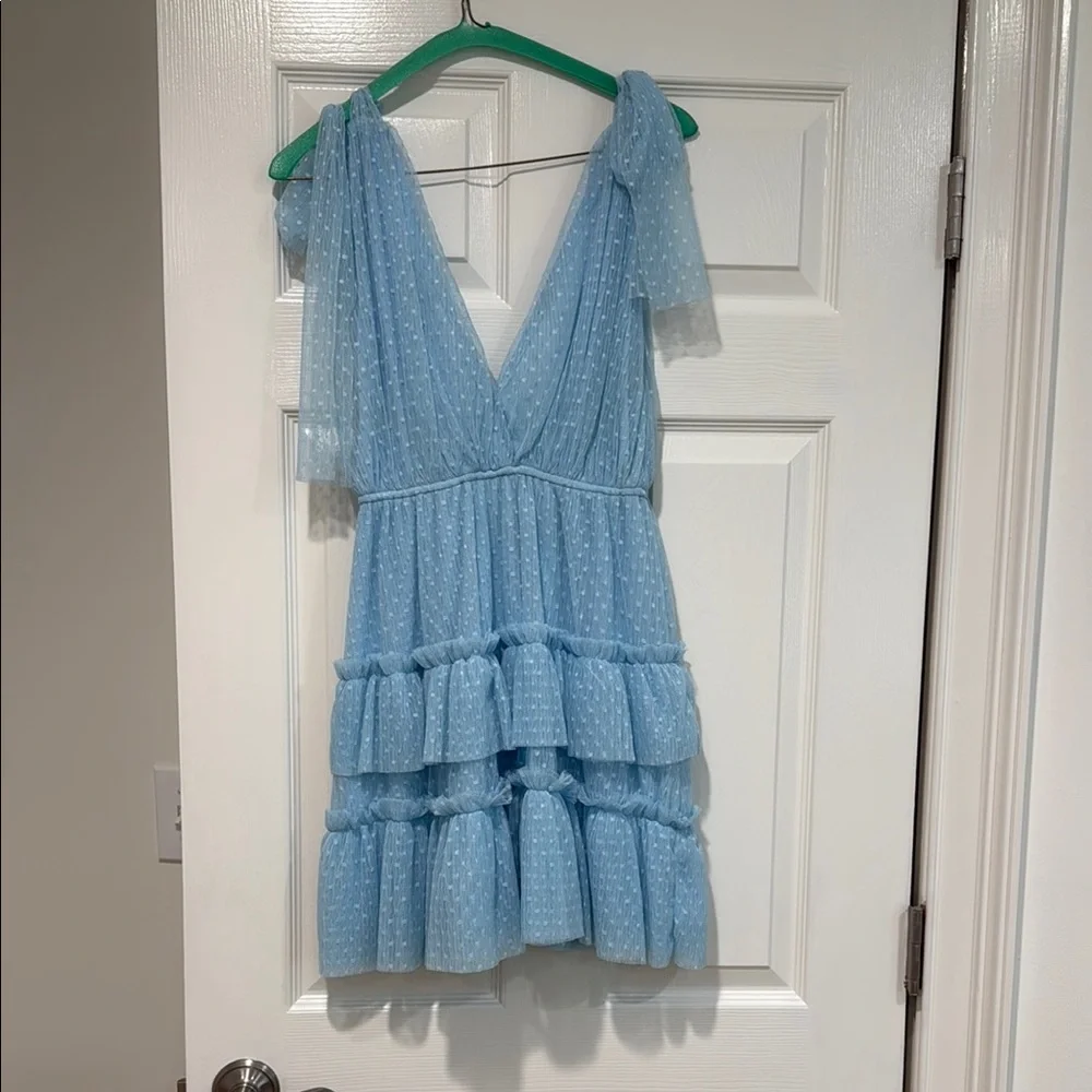 Light Blue Ruffled Dress - Picture 1 of 3